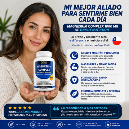 MAGNESIUM COMPLEX 8 ELEMENTAL 1000 mg - Dormir Profundo Adiós Cansancio!