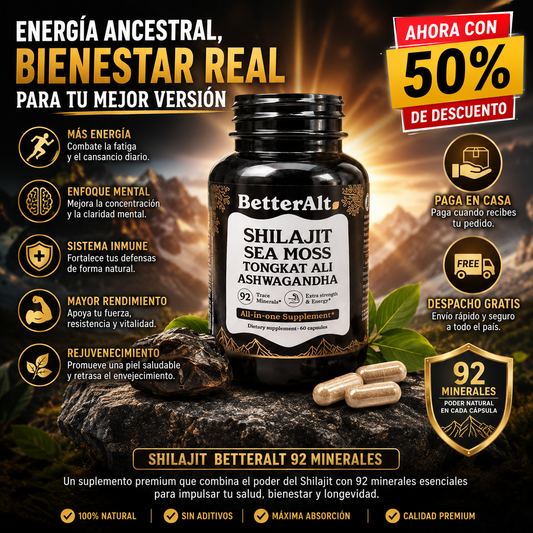 SHILAJIT BETTERALT 92 MINERALES -¡Energía - Claridad -Equilibrio!