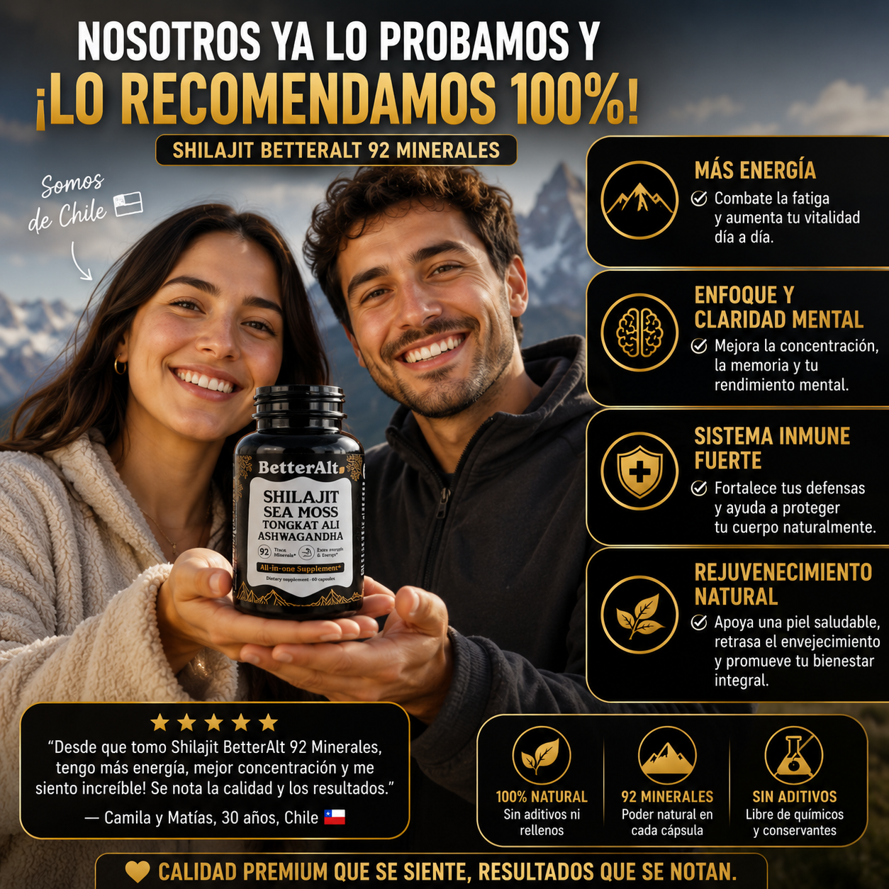 SHILAJIT BETTERALT 92 MINERALES -¡Energía - Claridad -Equilibrio!