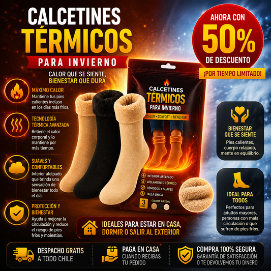 Pack 3 PARES Calcetines Térmicos de Invierno - Adiós Frío!
