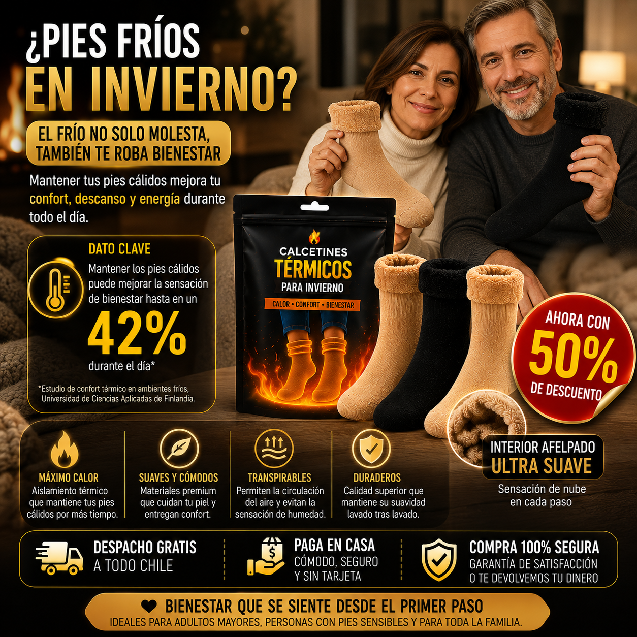 Pack 3 PARES Calcetines Térmicos de Invierno - Adiós Frío!