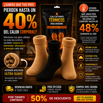 Pack 3 PARES Calcetines Térmicos de Invierno - Adiós Frío!