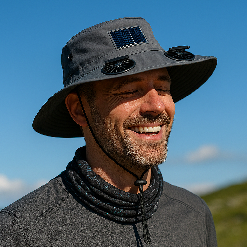 SOMBRERO CON VENTILADOR SOLAR OUTDOOR - Vive la Aventura